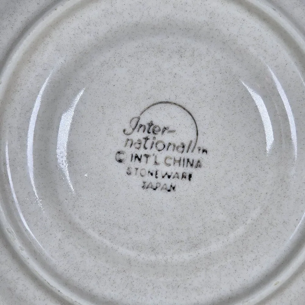 Set Of 3 International China Marmalade Saucers Goose Blue Ribbon Fruit